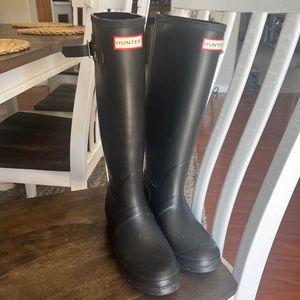 Tall black Hunter boots rain boots